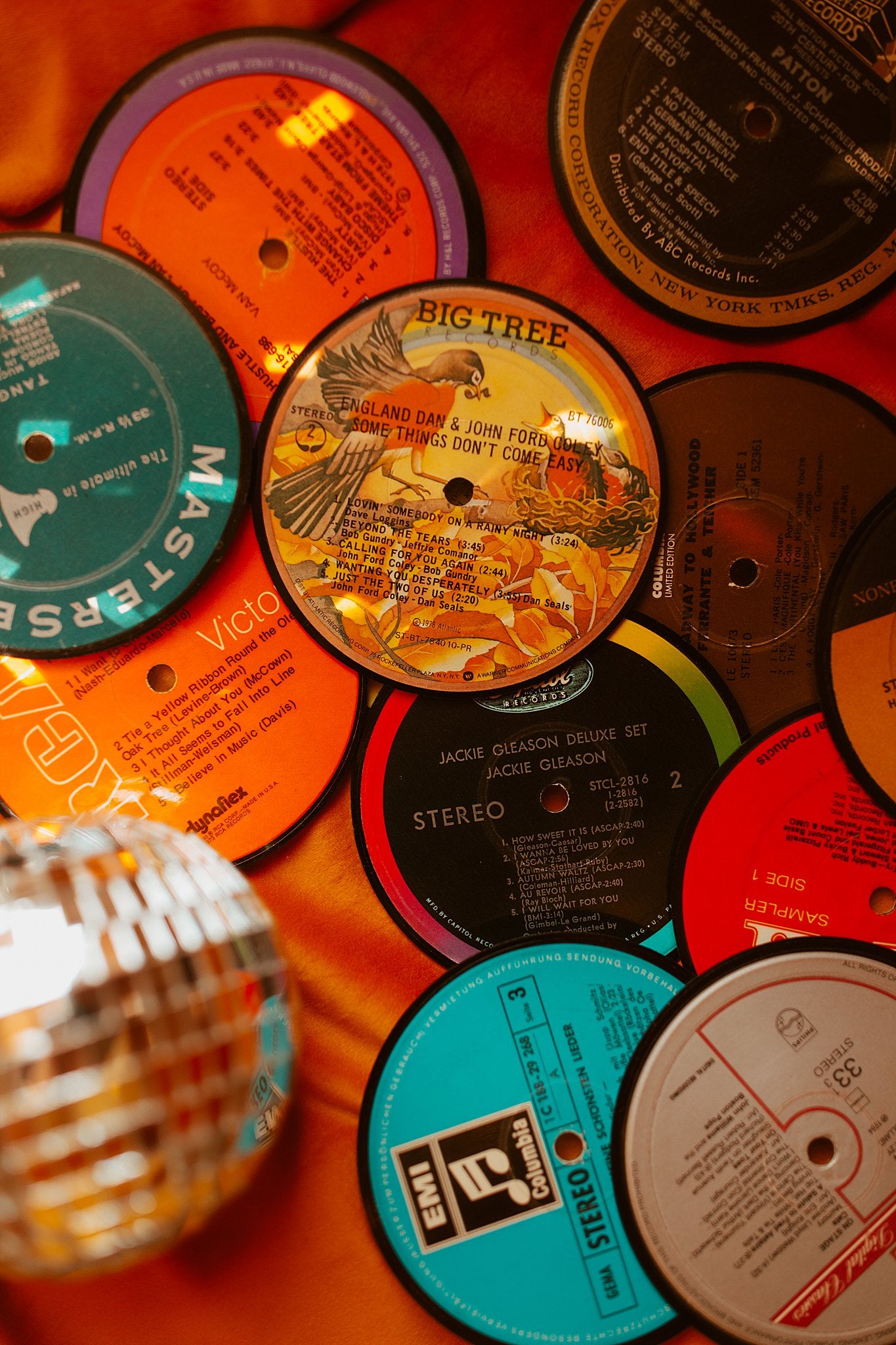 Vinyl Record Label Coasters (Set of 2)