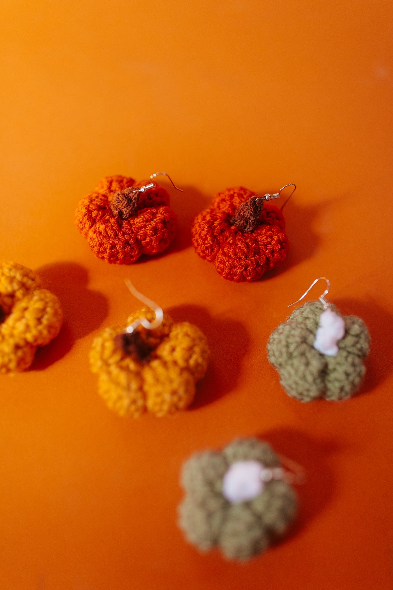 Pumpkin Crochet Earrings (3 Colors)