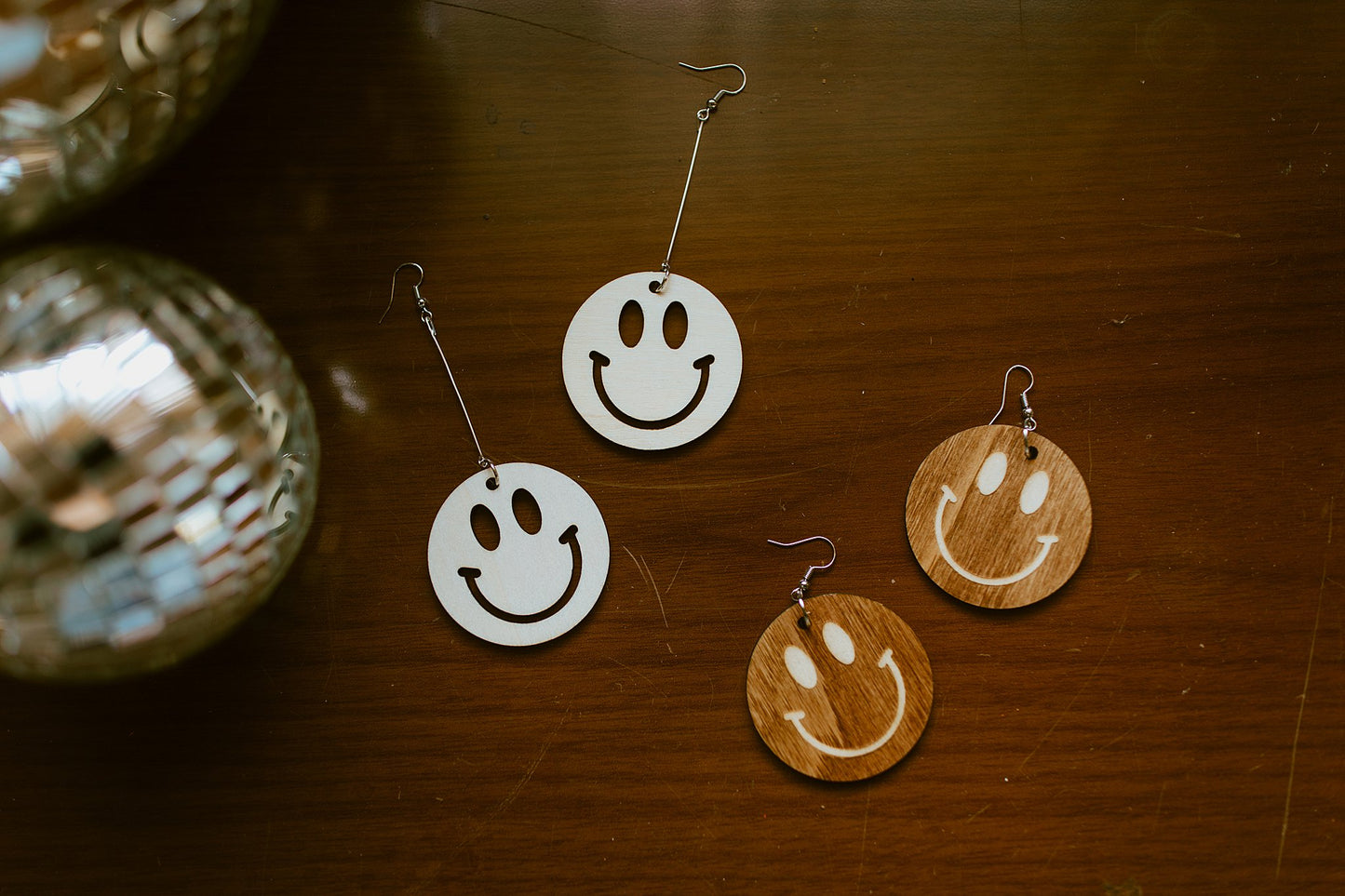 Smile Wood Earrings (2 Options)