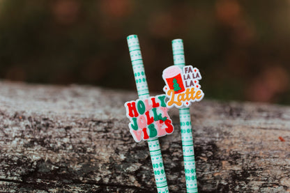 Holly Jolly Vibes Straw Charm