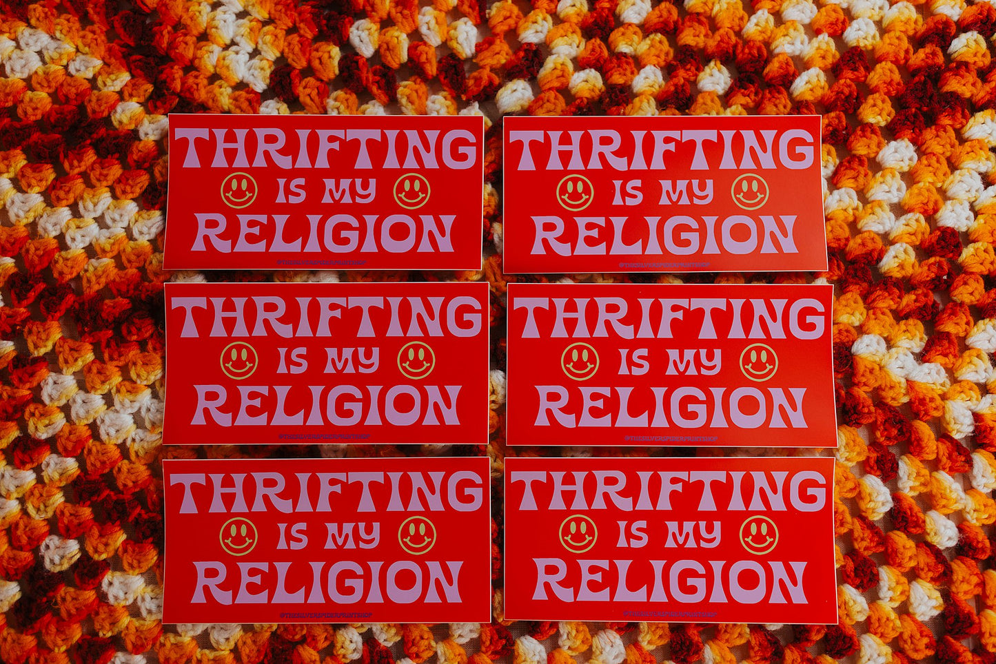 Thrifting Is My Religion Bumper Sticker