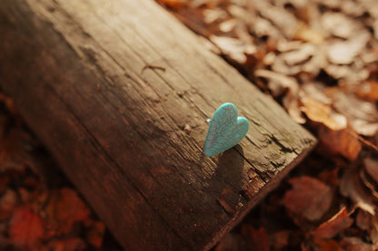 Turquoise Heart Adjustable Ring