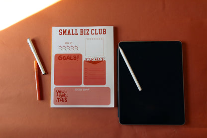 Small Biz Club Notepad Red