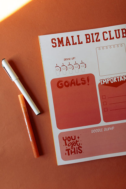 Small Biz Club Notepad Red