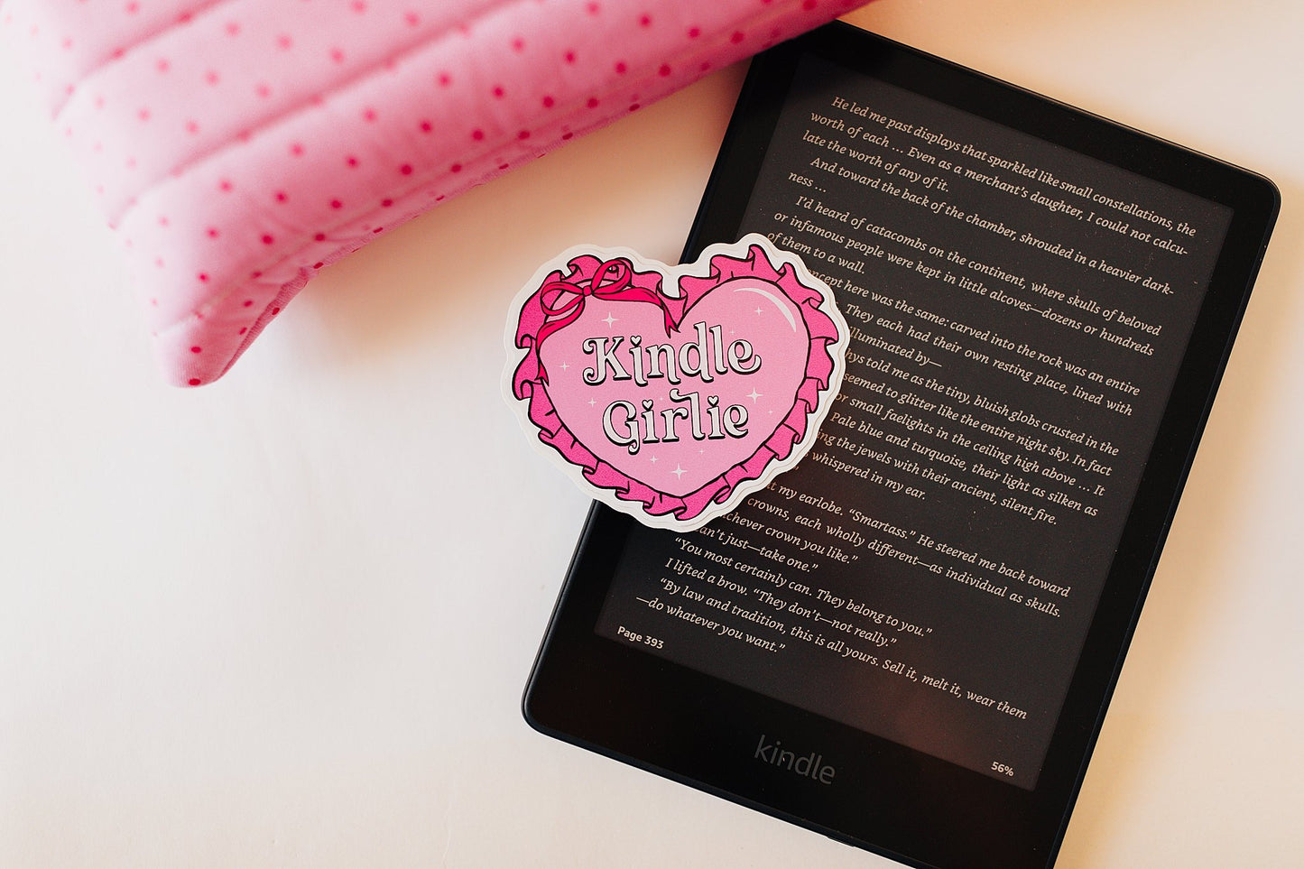 Vinyl Decal Kindle Girlie Pink Heart