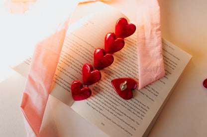 Magenta Heart Adjustable Ring