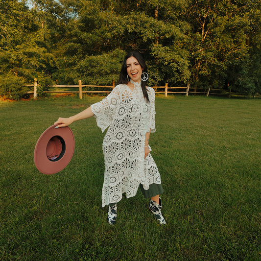 Lace Boho Crochet Dress