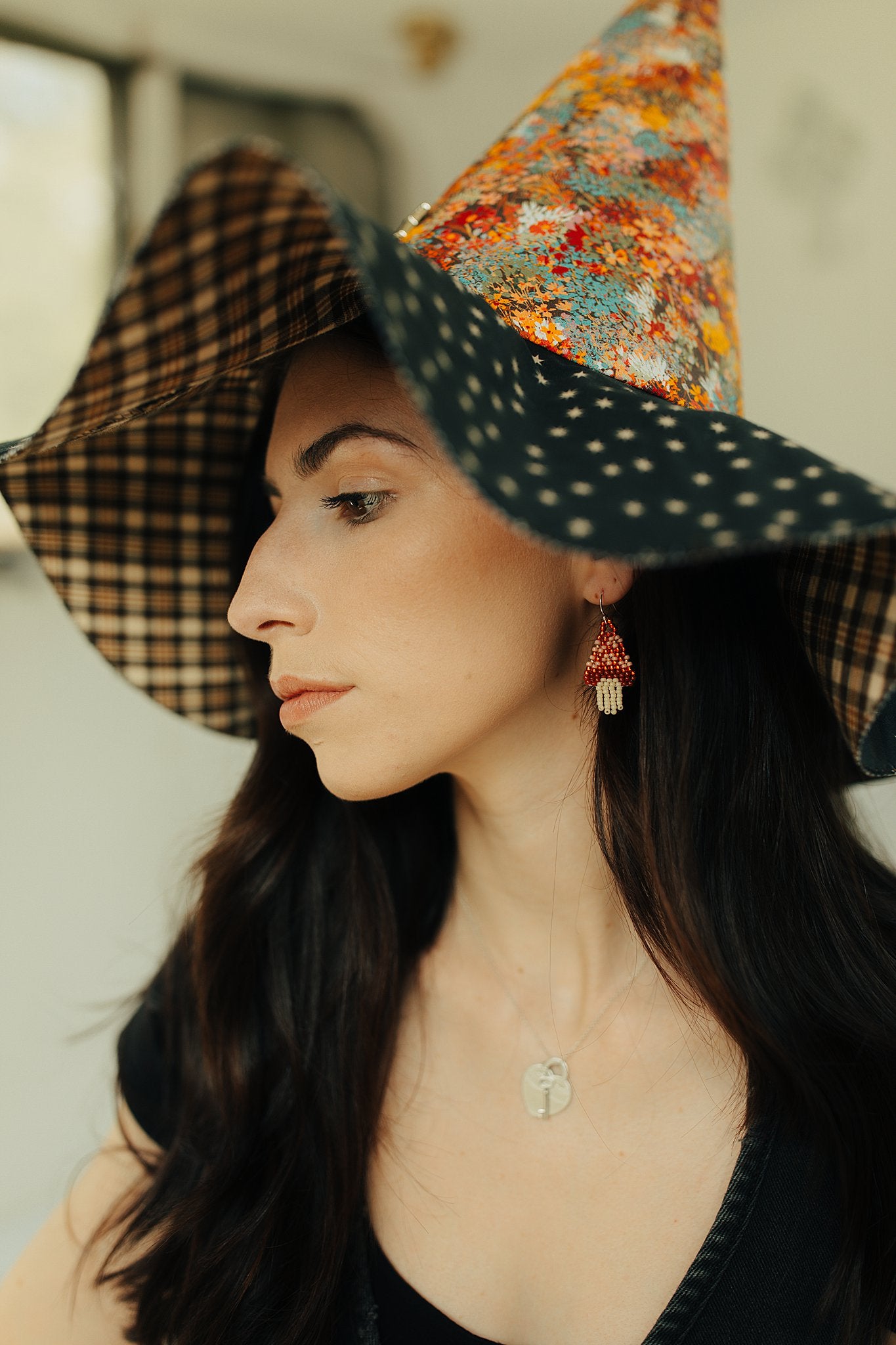 Daisy Mushroom Beaded Earrings