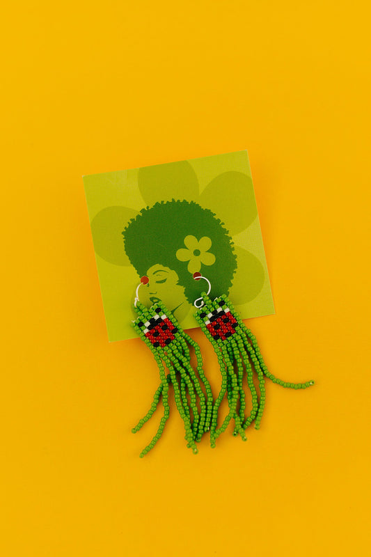 Ladybug Beaded Earrings