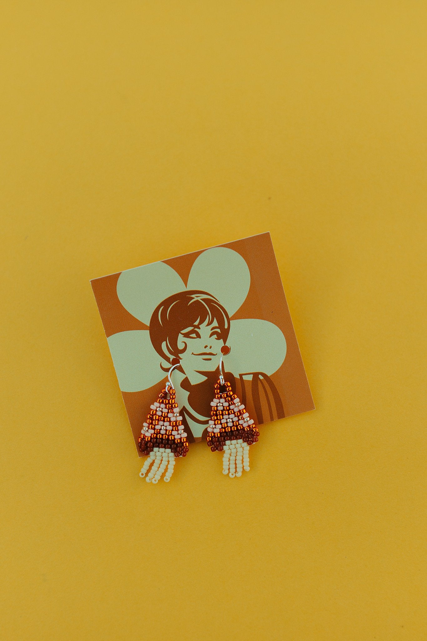 Daisy Mushroom Beaded Earrings