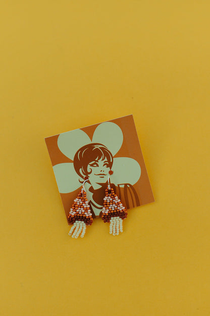 Daisy Mushroom Beaded Earrings