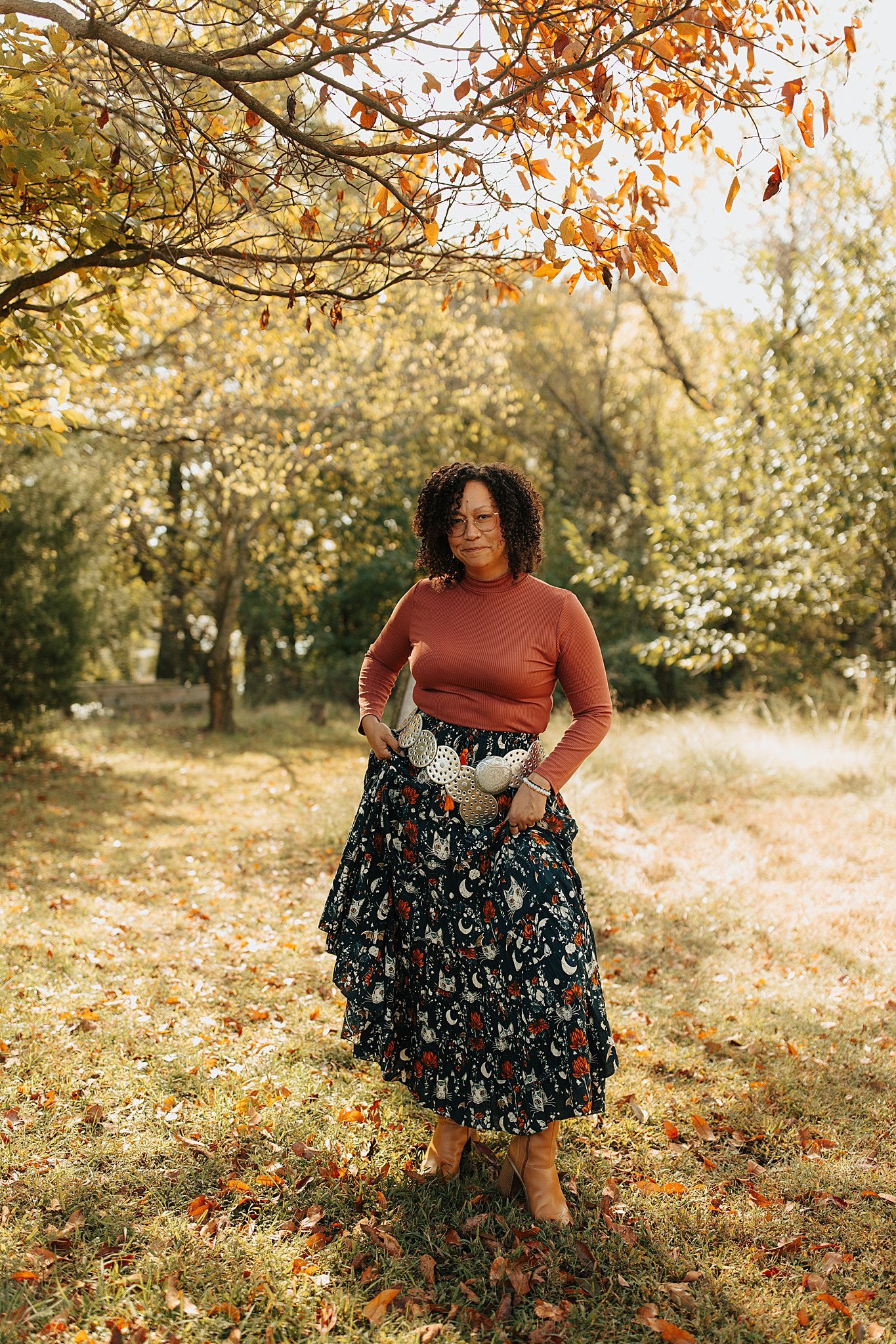 Western Boho Embellished Circle Belt Silver