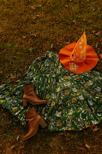 Celestial Cat Skirt Green