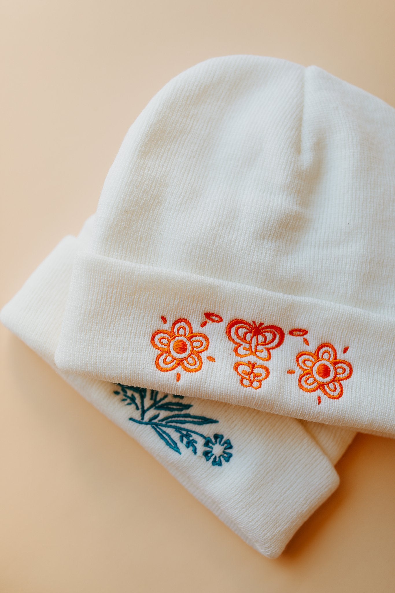 Retro Orange Butterfly Beanie