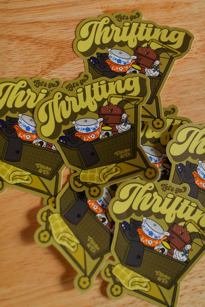 Let's Go Thrifting Vinyl Sticker