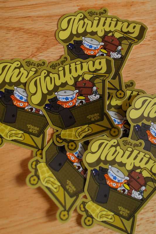 Let's Go Thrifting Vinyl Sticker