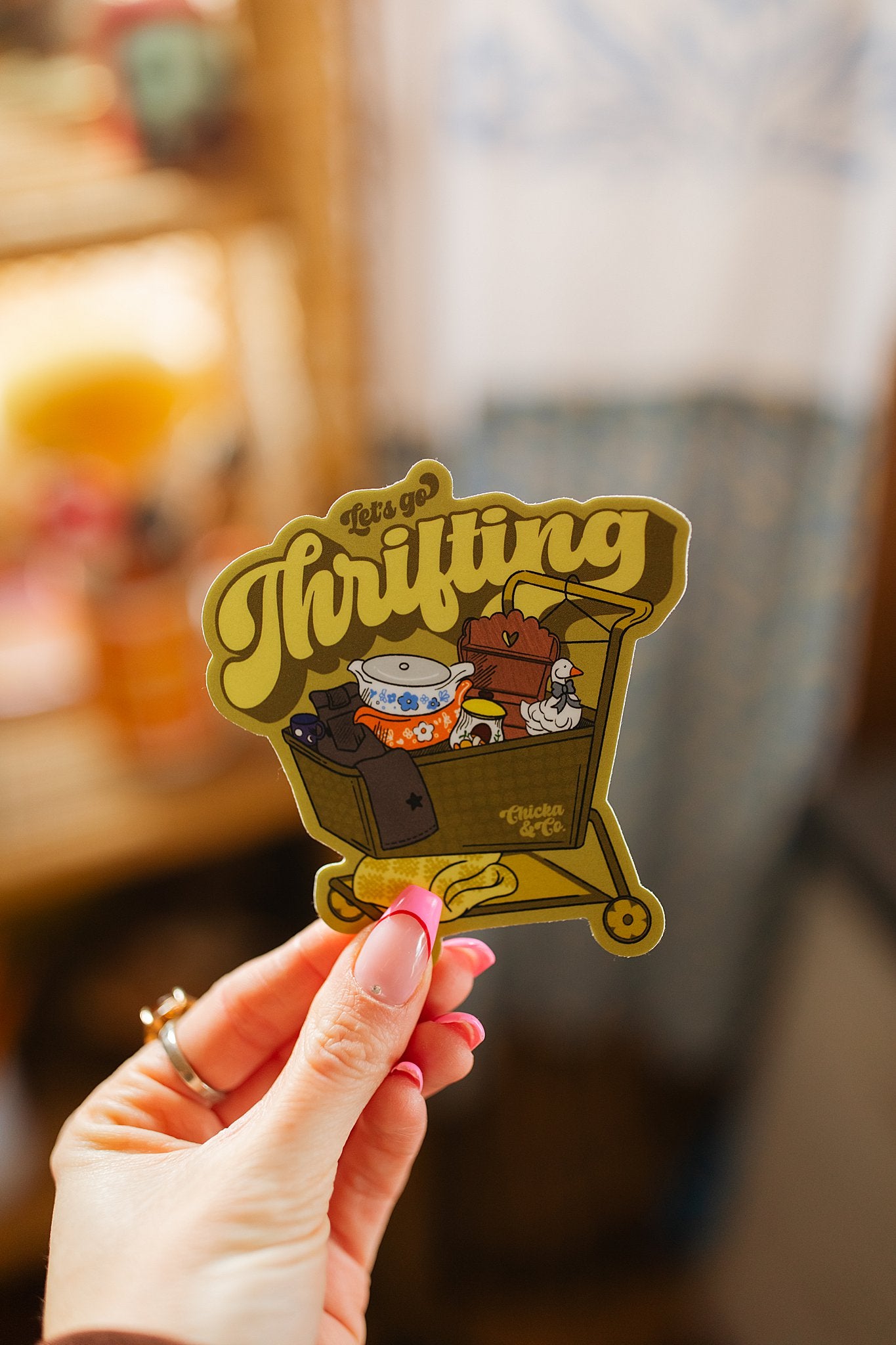 Let's Go Thrifting Vinyl Sticker