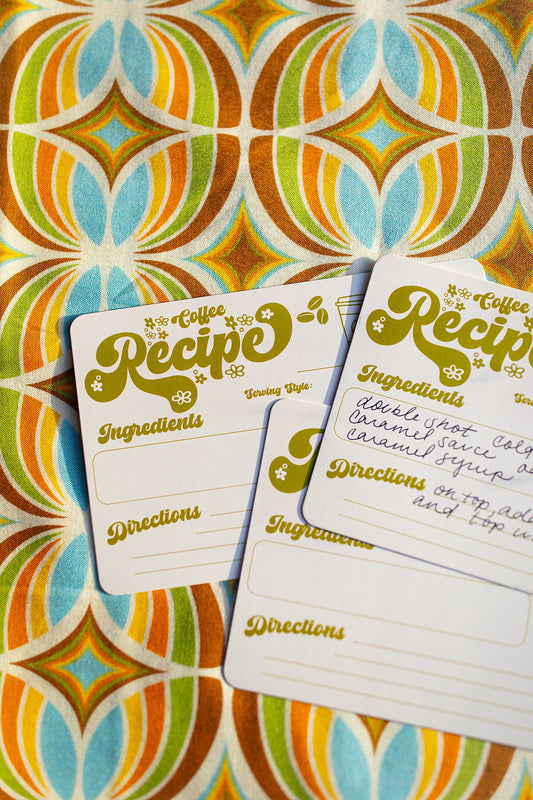 Retro Coffee Recipe Card Pack