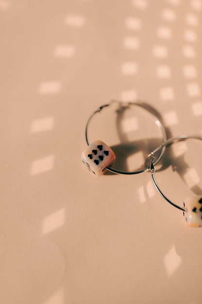 Love's A Gamble Dice Hoops Earrings