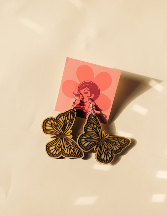 Butterfly Wood Earrings