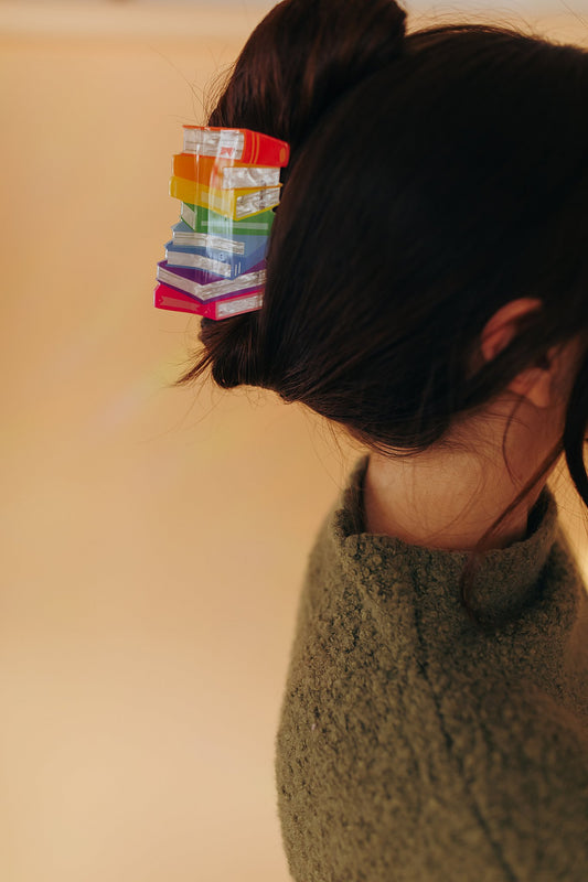 Bookish Hair Clip Rainbow