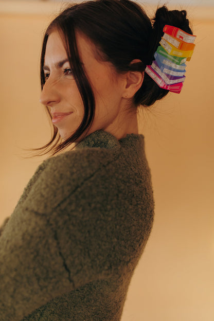 Bookish Hair Clip Rainbow
