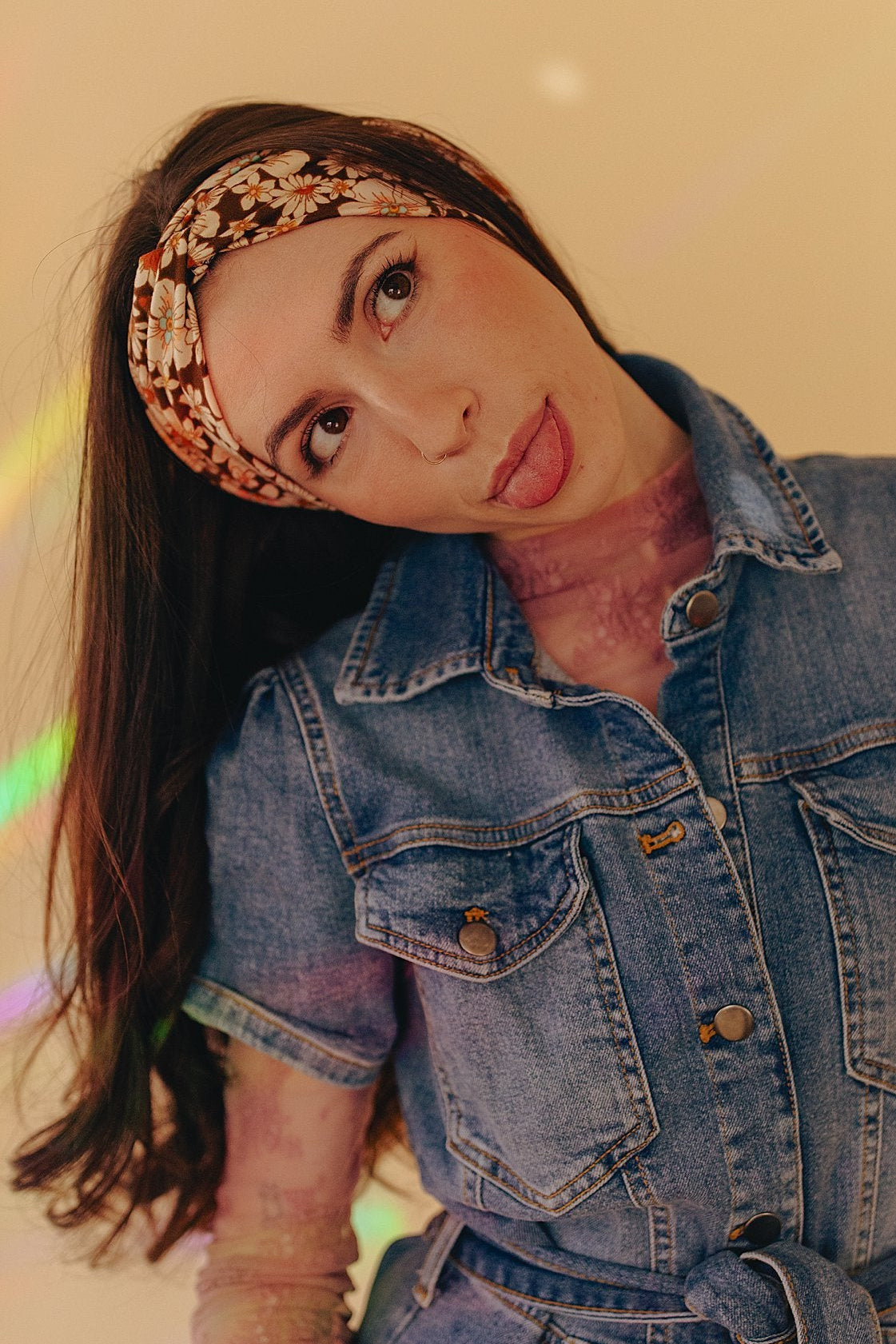 Boho Brown Floral Twist Headband