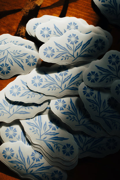 Cornflower Clear Sticker