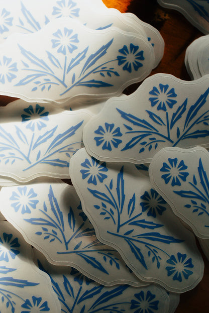Cornflower Clear Sticker
