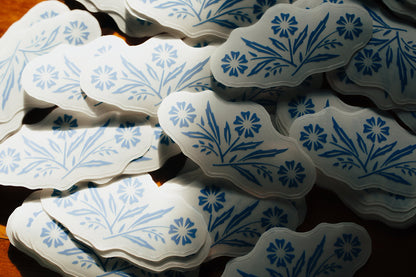 Cornflower Clear Sticker