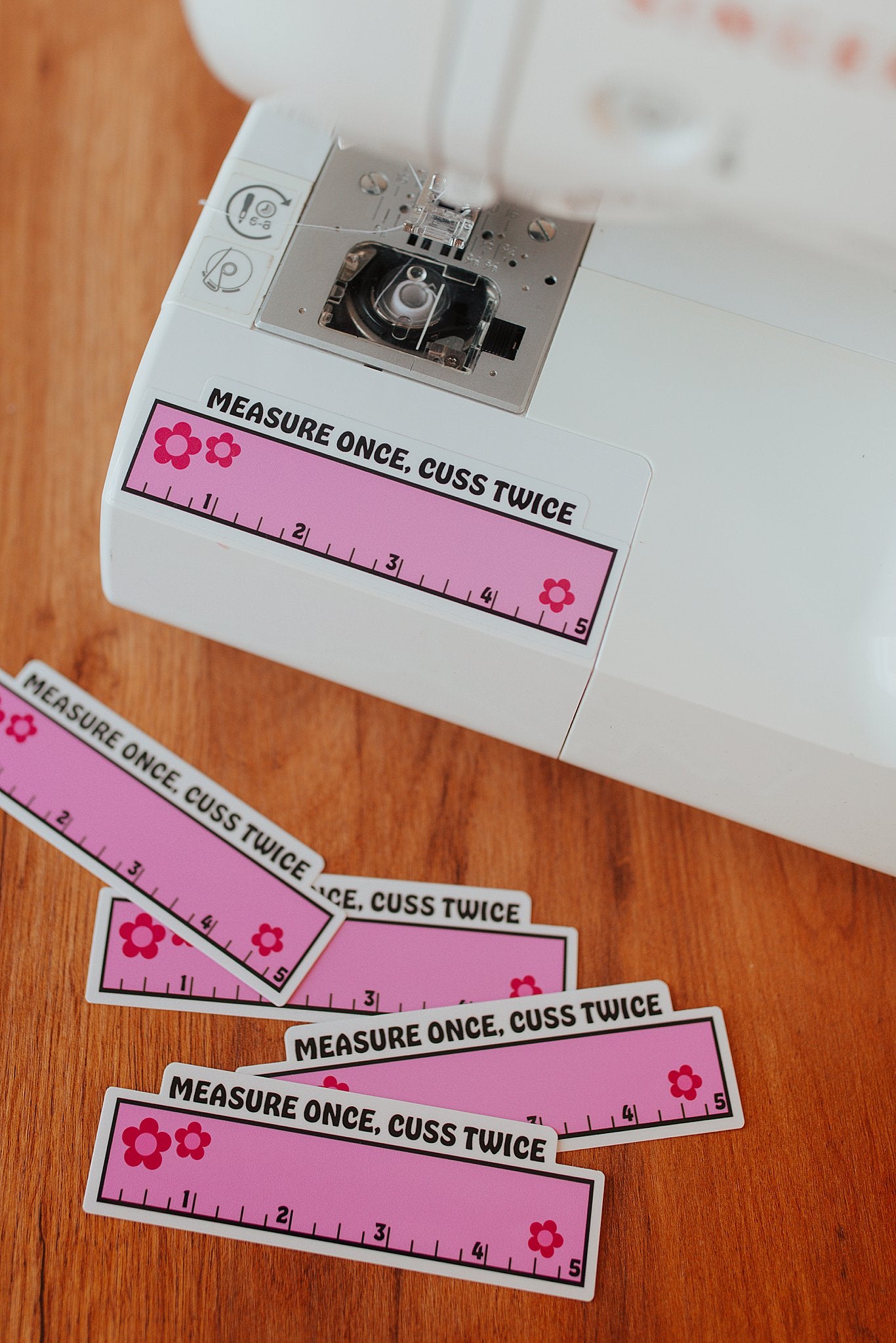 Measure Once Cuss Twice Vinyl Sticker Ruler!