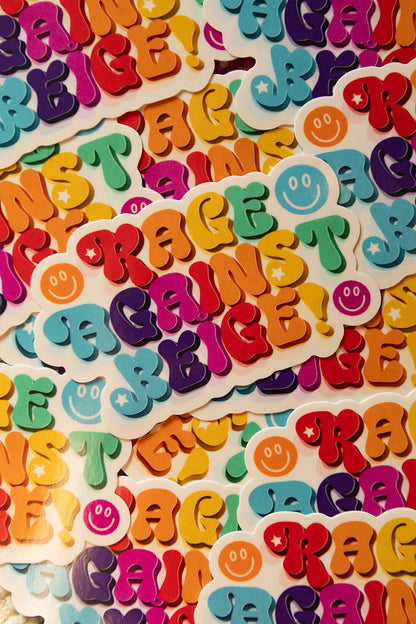 Rage Against Beige Vinyl Sticker