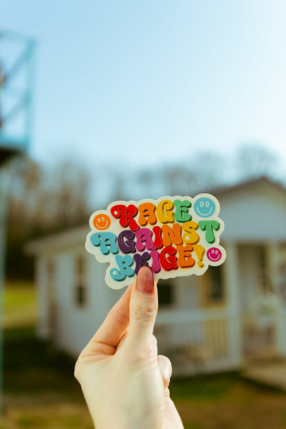 Rage Against Beige Vinyl Sticker