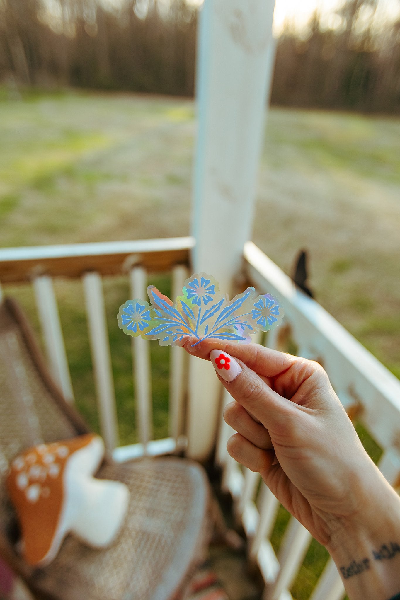 Cornflower Rainbow Making Suncatcher Sticker