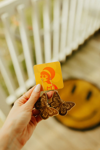 Butterfly Wood Earrings