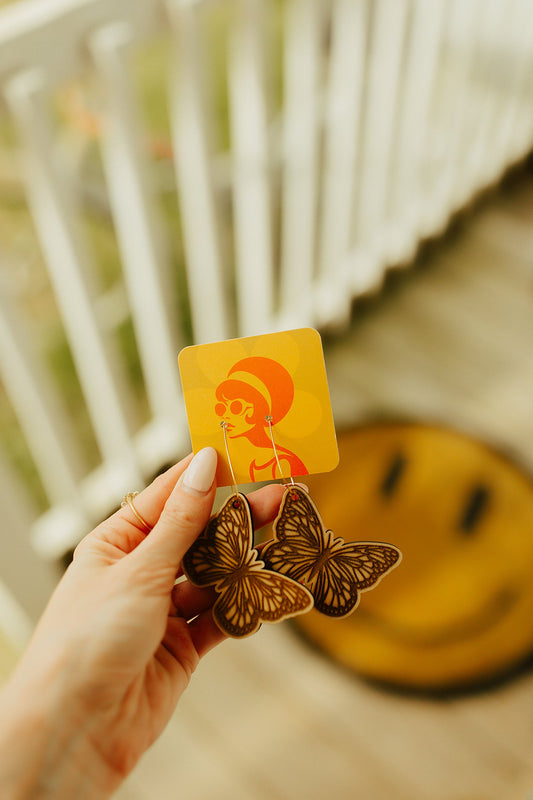 Butterfly Wood Earrings