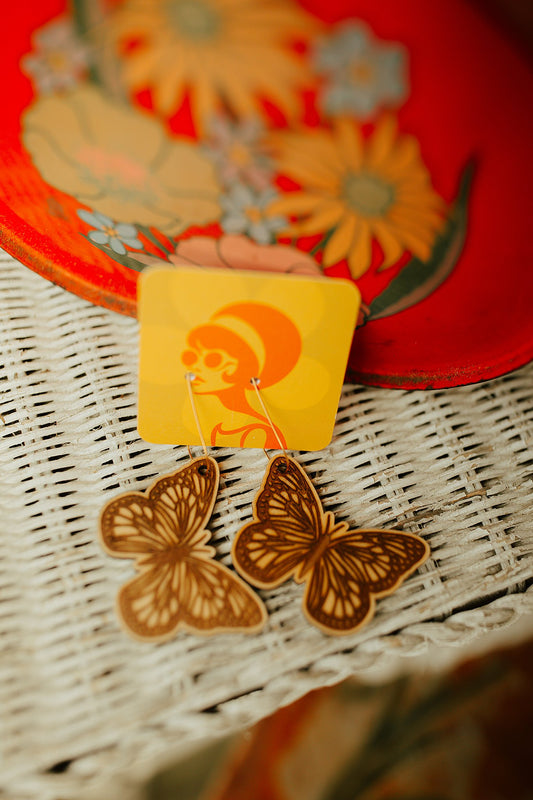Butterfly Wood Earrings