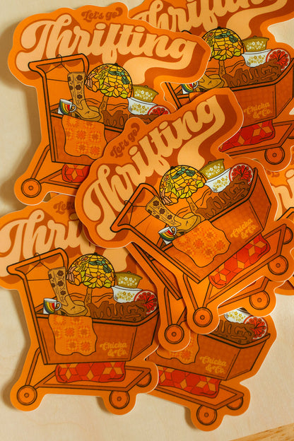 1970's Let's Go Thrifting Vinyl Sticker