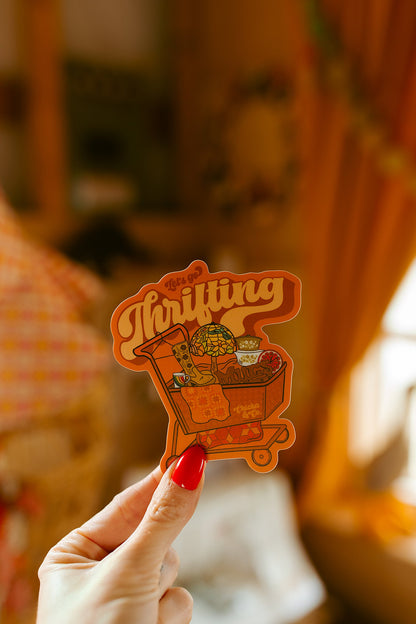 1970's Let's Go Thrifting Vinyl Sticker