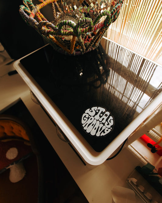 Stay Groovy XL Clear Sticker
