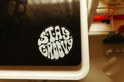 Stay Groovy XL Clear Sticker