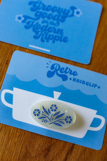 Cornflower Retro Floral Hair Clip