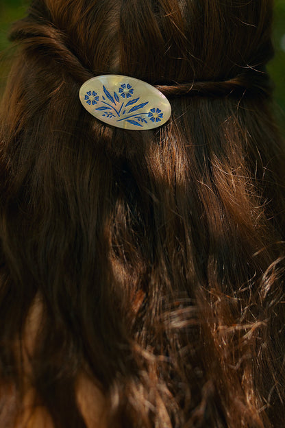 Cornflower Retro Floral Hair Clip