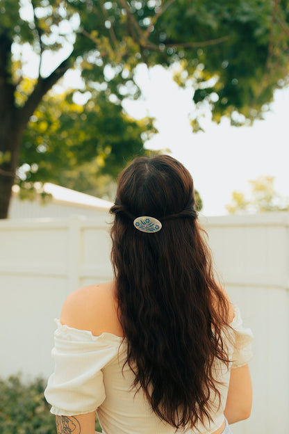 Cornflower Retro Floral Hair Clip