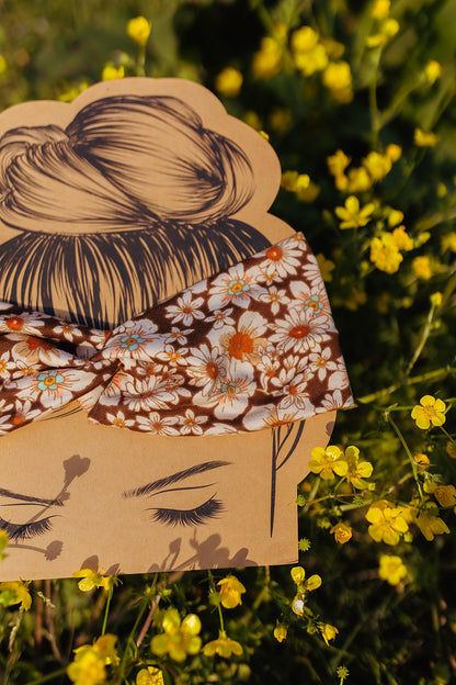 Boho Brown Floral Twist Headband