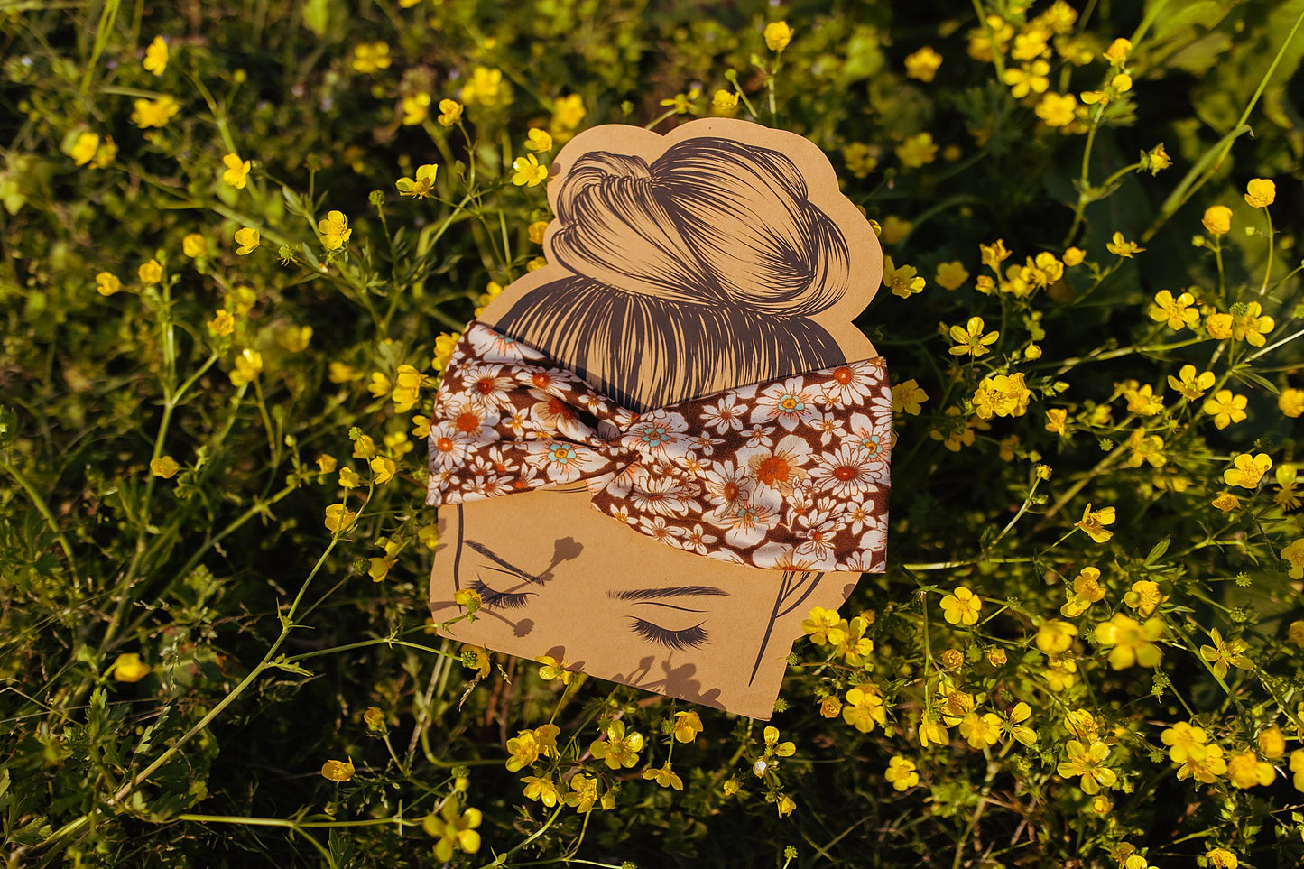 Boho Brown Floral Twist Headband