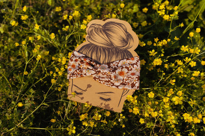 Boho Brown Floral Twist Headband