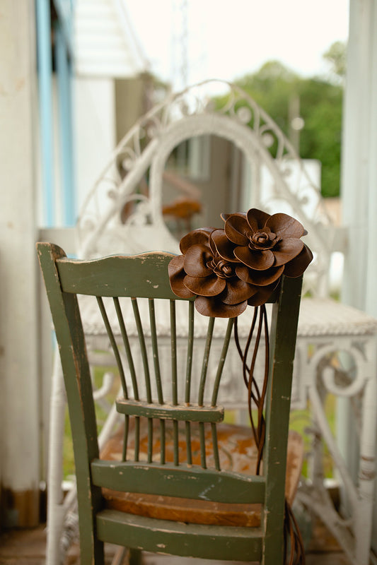 Brown Flower Power Leather Belt