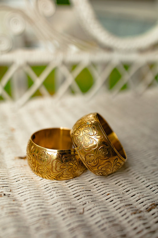 Brass Floral Bangle