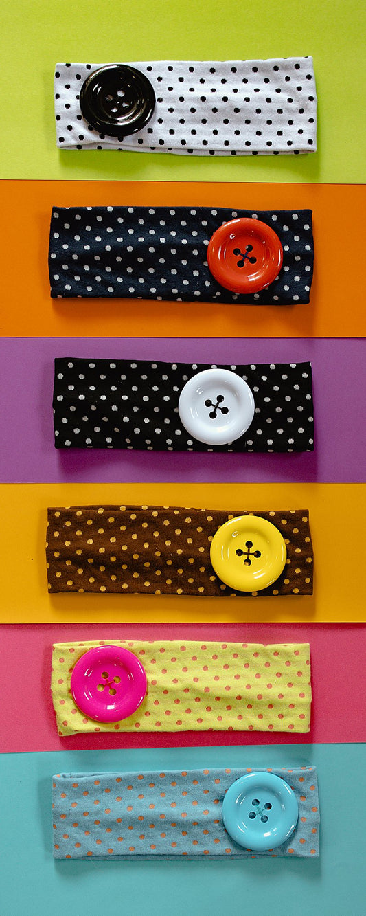 Whimsy Button Headband (6 Options)